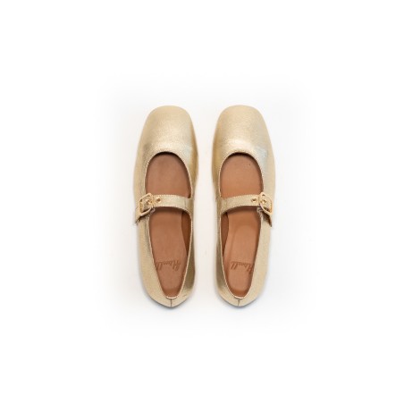Ballerines Aliwell Lisor cuir métallisé blondi