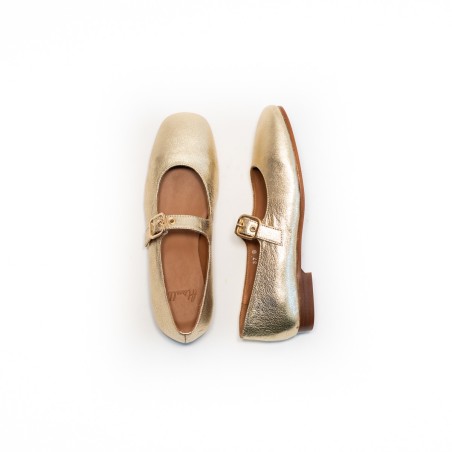 Ballerines Aliwell Lisor cuir métallisé blondi