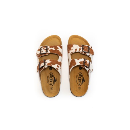 PLAKTON Mules Beta Animal Print Cuero