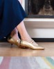 Ballerines Aliwell Lisor cuir métallisé blondi