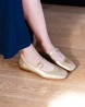 Ballerines Aliwell Lisor cuir métallisé blondi