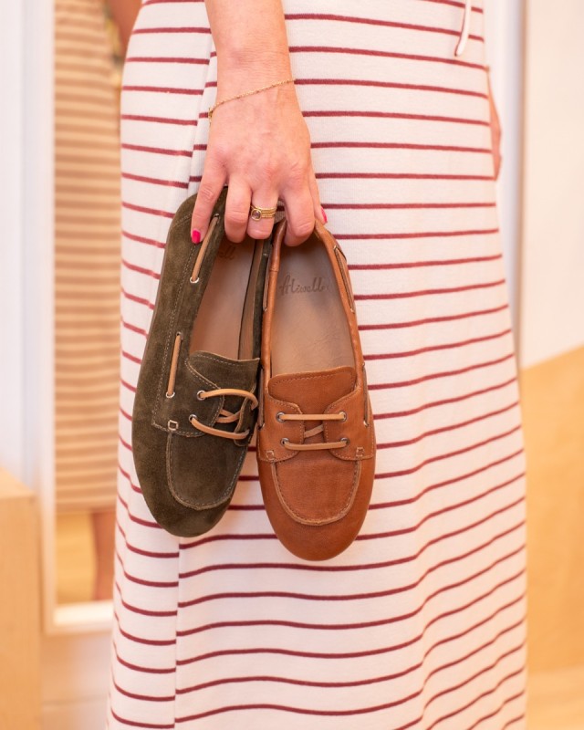 Mocassins Aliwell Dova Vel Olive – Femme | Victoire Chaussures