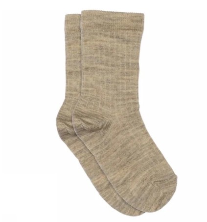 MP DENMARK Chaussette Wool Rib 489/Light Brown Melange