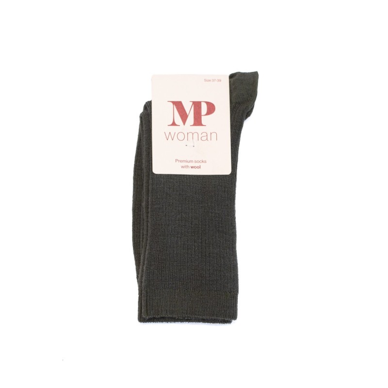 MP DENMARK Chaussette Fine Wool Rib 27/Dusty Ivy