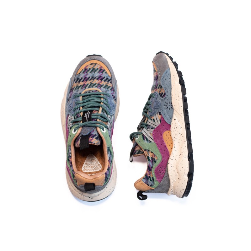 FLOWER MOUNTAIN Basket Yamano 3 Dust Cloud Grey Bordeaux
