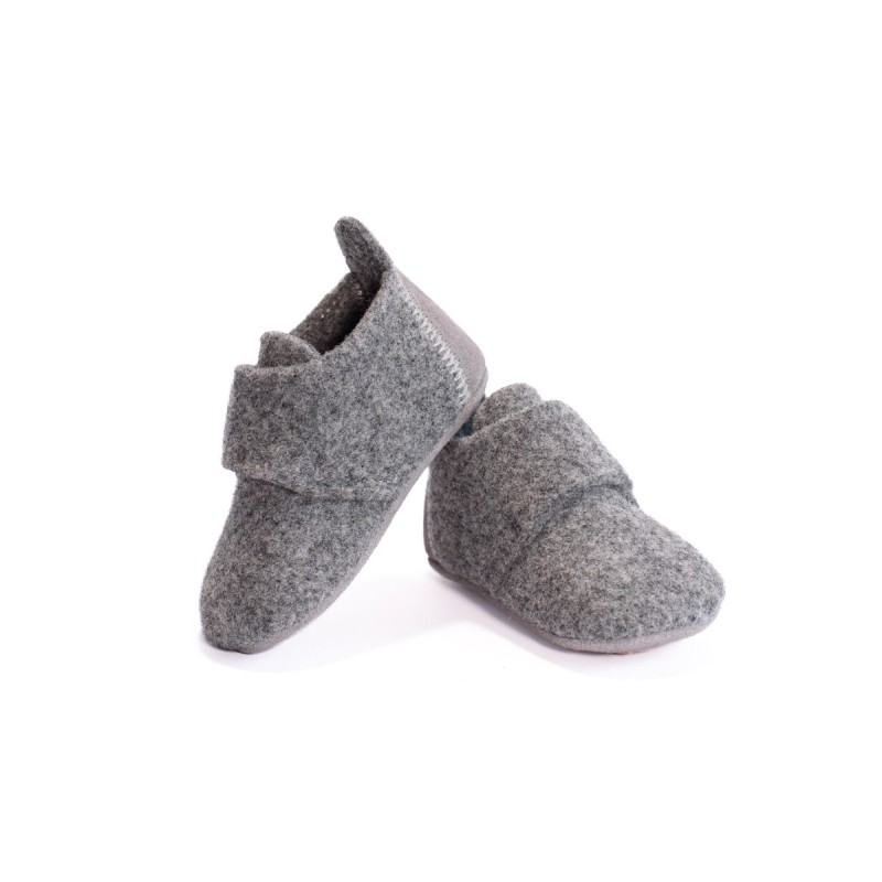 BISGAARD Chaussons Baby Wool Grey