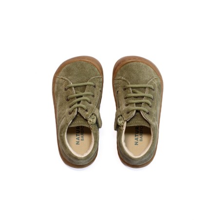 NATURINO Barefoot Amur Zip Suède Militare