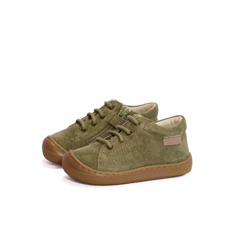 NATURINO Barefoot Amur Zip Suède Militare
