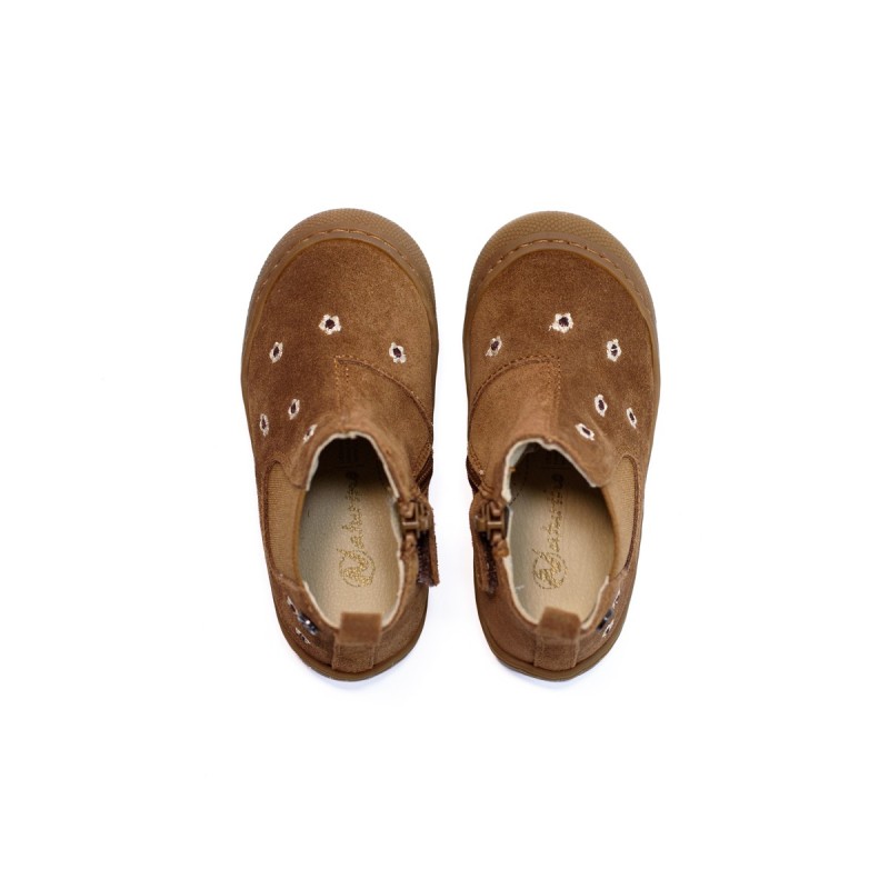 NATURINO Sally Boots Daisies Suède Brown