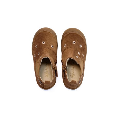 NATURINO Sally Boots Daisies Suède Brown