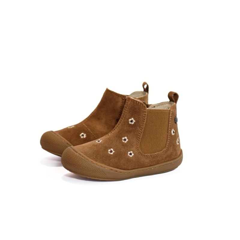 NATURINO Sally Boots Daisies Suède Brown