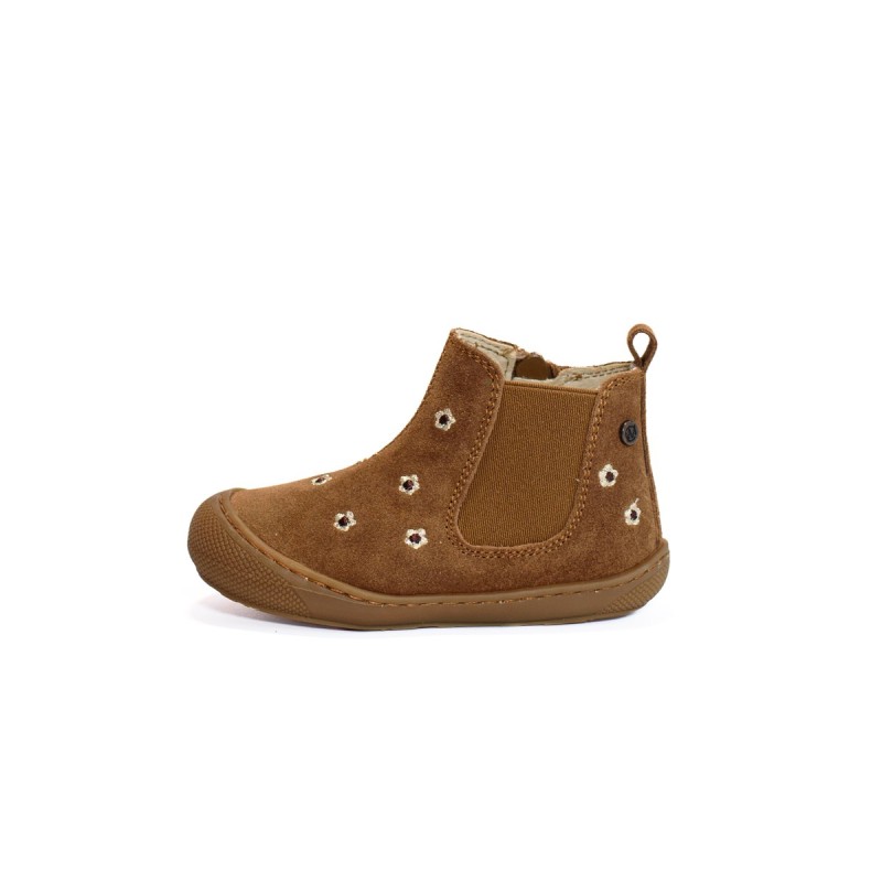 NATURINO Sally Boots Daisies Suède Brown