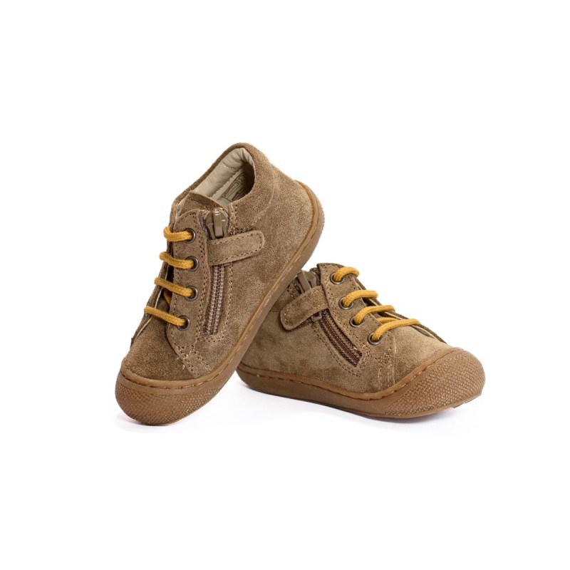 NATURINO Cocoon Zip Suède Light Brown Zucca
