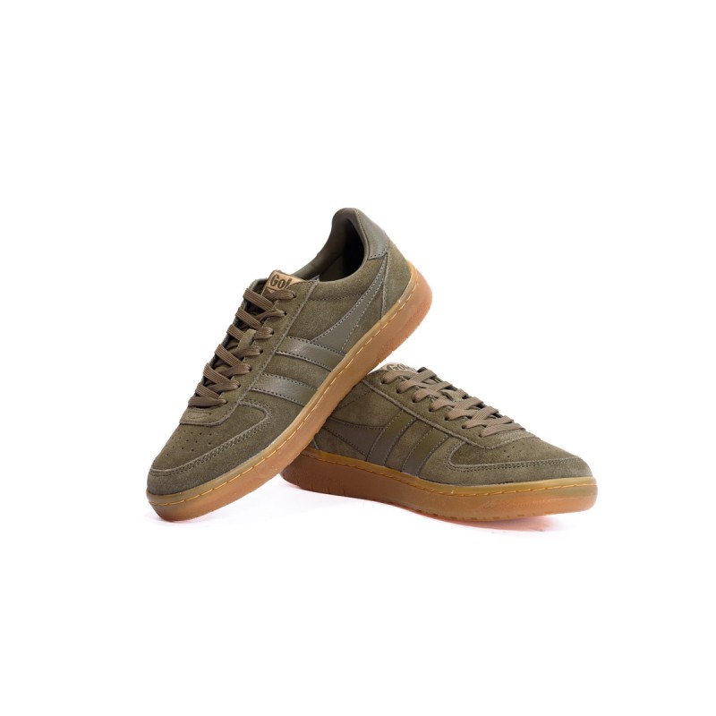 GOLA Basket Hawk Suède 86 Trainer Khaki Gum