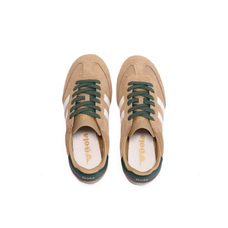GOLA Basket Sprinter Suède Trainer Light Caramel White Evergreen