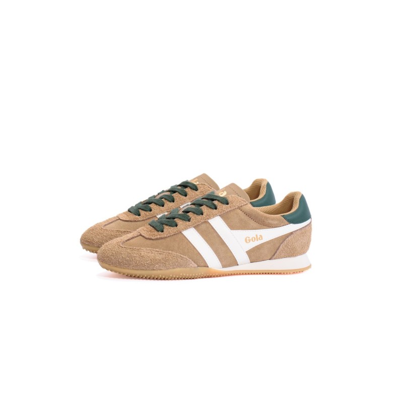 GOLA Basket Sprinter Suède Trainer Light Caramel White Evergreen