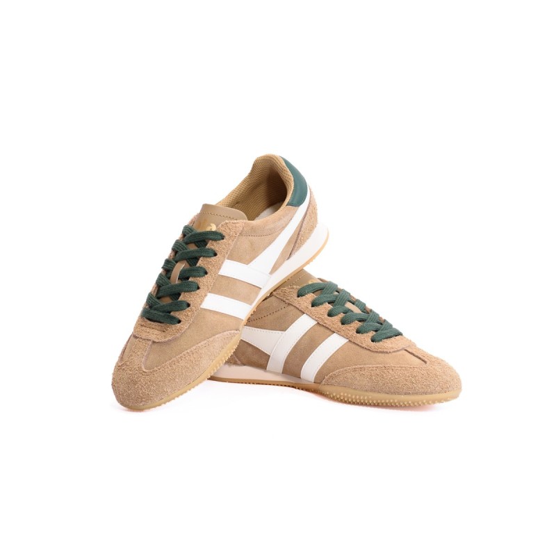 GOLA Basket Sprinter Suède Trainer Light Caramel White Evergreen