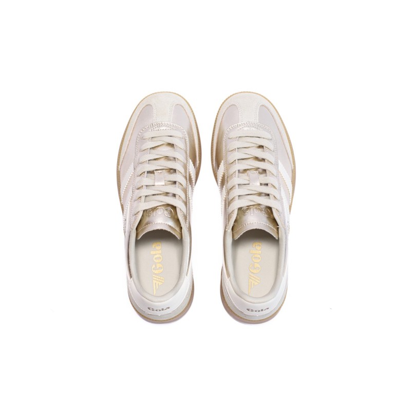 GOLA Basket Viper Metallic Trainer Silver White Gum
