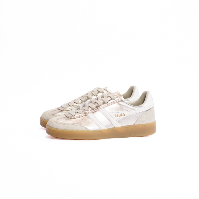 GOLA Basket Viper Metallic Trainer Silver White Gum