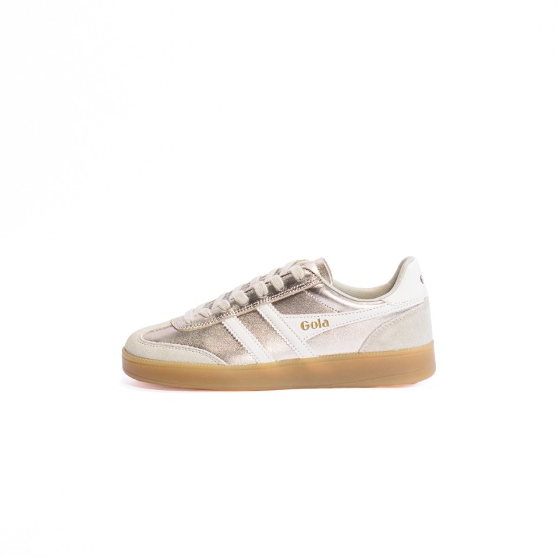 GOLA Basket Viper Metallic Trainer Silver White Gum
