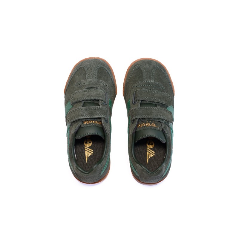 GOLA Basket Harrier Strap Trainer Dark Khaki Emerald