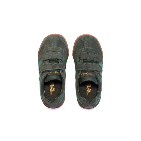 GOLA Basket Harrier Strap Trainer Dark Khaki Emerald