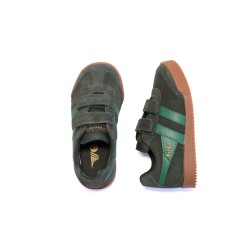 GOLA Basket Harrier Strap Trainer Dark Khaki Emerald
