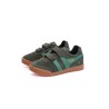 GOLA Basket Harrier Strap Trainer Dark Khaki Emerald