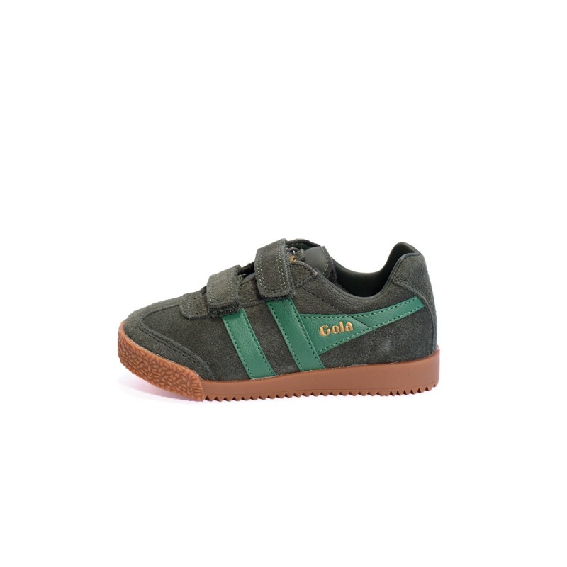 GOLA Basket Harrier Strap Trainer Dark Khaki Emerald