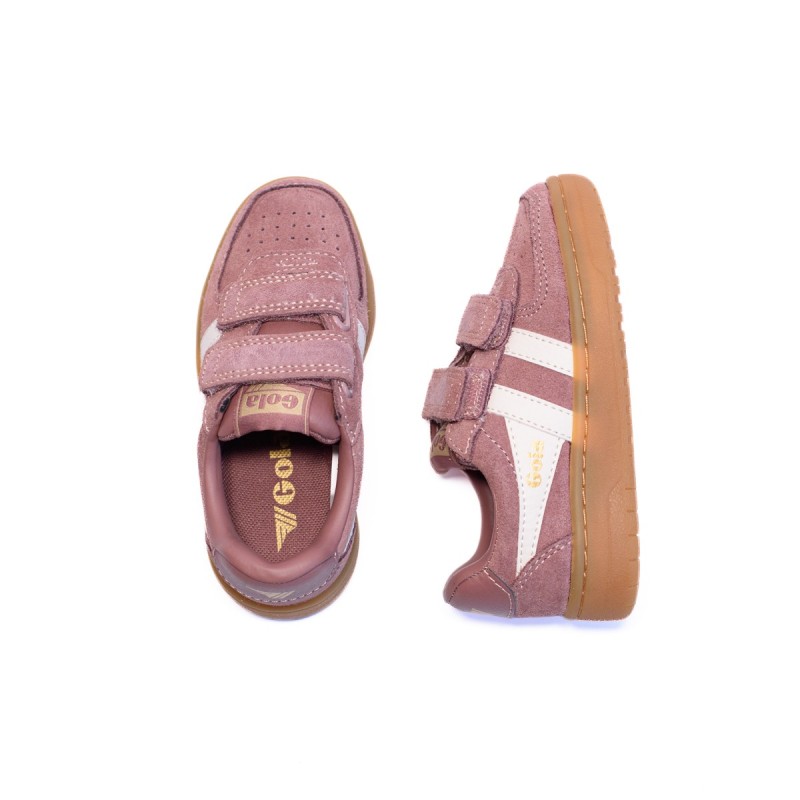 GOLA Basket Hawk Suède Strap Trainer Brownrose Off White Gum