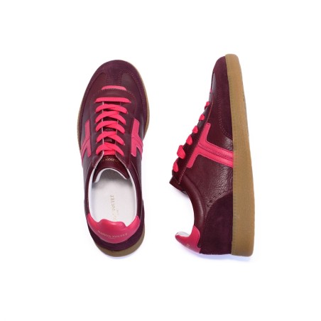 MAISON TOUFET Solveig Cuir Velours Bordeau Fuscia