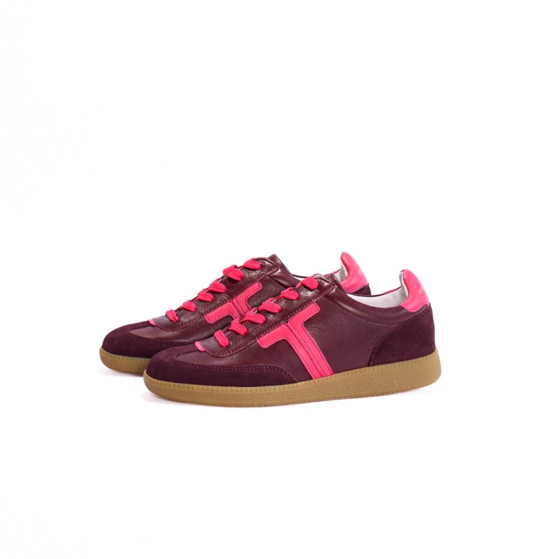 MAISON TOUFET Solveig Cuir Velours Bordeau Fuscia