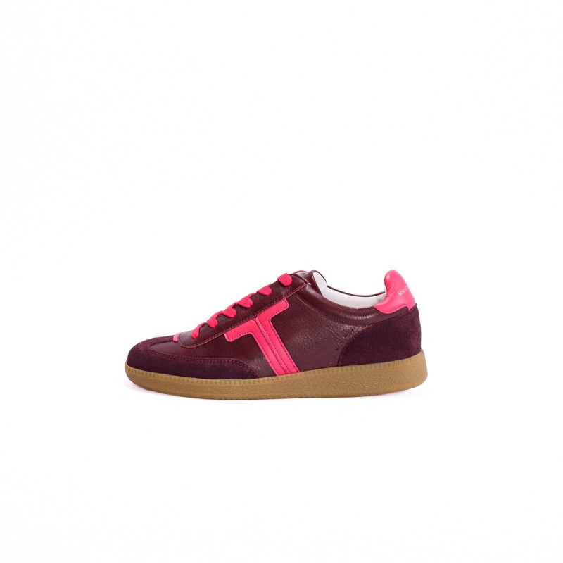 MAISON TOUFET Solveig Cuir Velours Bordeau Fuscia