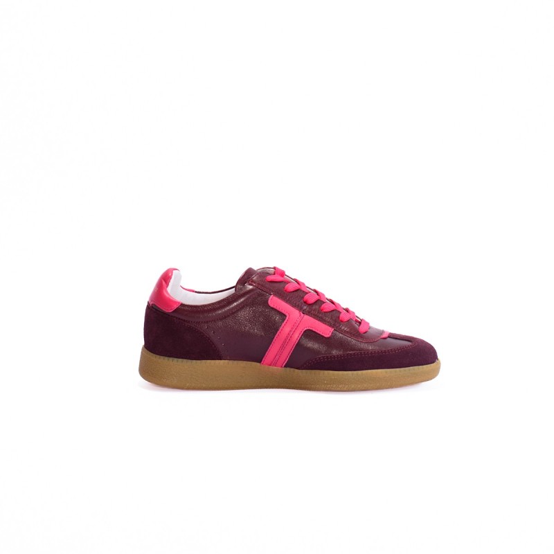 MAISON TOUFET Solveig Cuir Velours Bordeau Fuscia