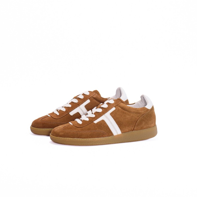 MAISON TOUFET Solveig Cuir Velours Camel Blanc