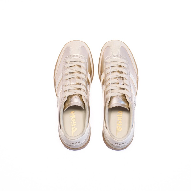 GOLA Basket Viper Metallic Trainer Gold White Gum