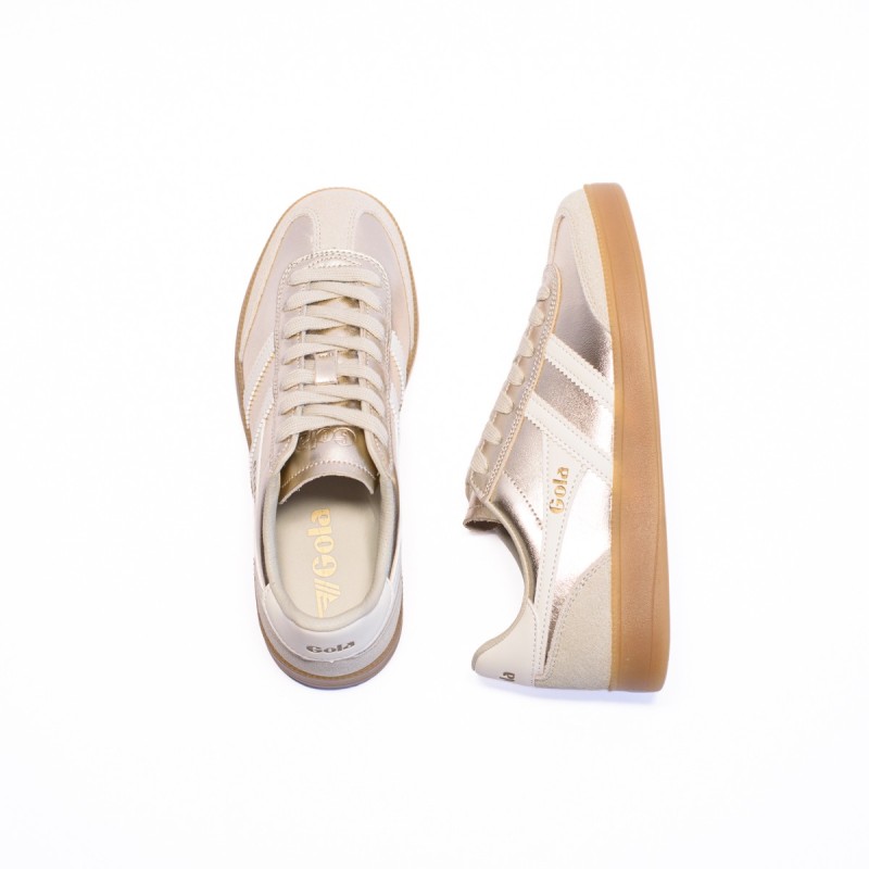 GOLA Basket Viper Metallic Trainer Gold White Gum