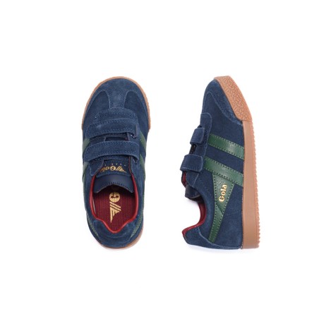 GOLA Basket Harrier Strap Trainer Navy Evergreen Deep Red