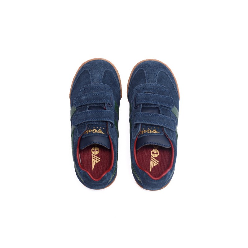 GOLA Basket Harrier Strap Trainer Navy Evergreen Deep Red
