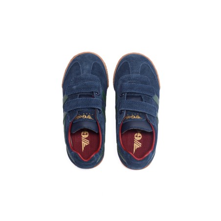 GOLA Basket Harrier Strap Trainer Navy Evergreen Deep Red