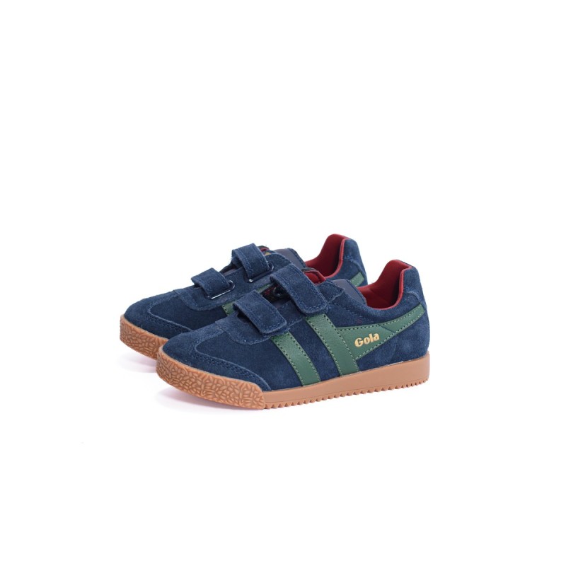 GOLA Basket Harrier Strap Trainer Navy Evergreen Deep Red