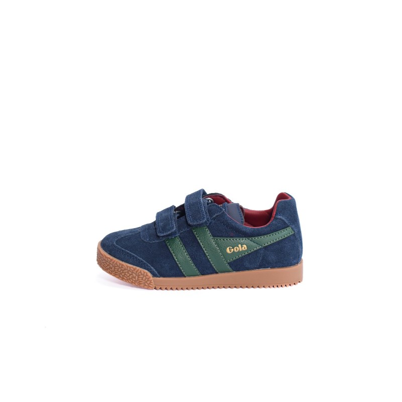 GOLA Basket Harrier Strap Trainer Navy Evergreen Deep Red