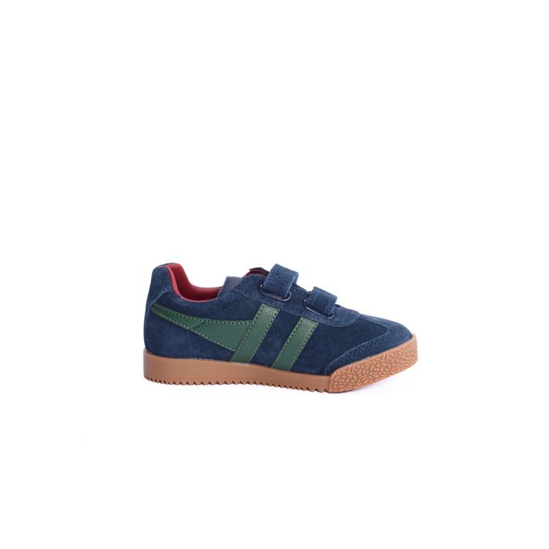 GOLA Basket Harrier Strap Trainer Navy Evergreen Deep Red