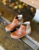 Boots fille cuir cognac arrière pailleté Beberlis | Victoire