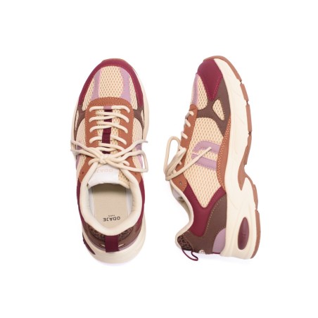 ODAJE Basket Maé Bordeaux Beige Rose