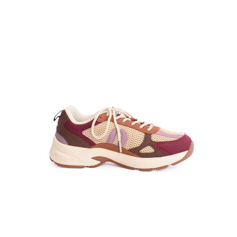 ODAJE Basket Maé Bordeaux Beige Rose