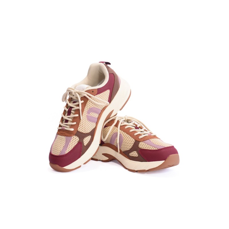 ODAJE Basket Maé Bordeaux Beige Rose