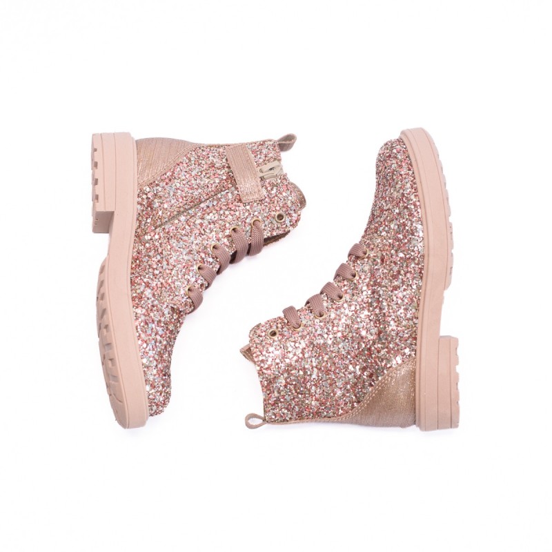 Bottines paillettes rose gold enfant Beberlis | Victoire