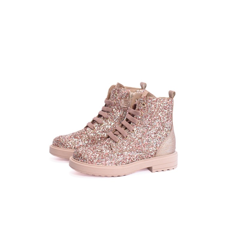 Bottines paillettes rose gold enfant Beberlis | Victoire
