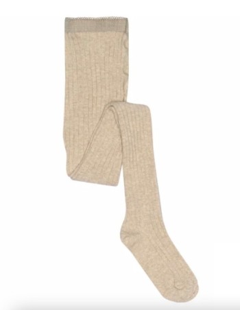 MP DENMARK Bas Collant Cotton Rib Tights 108 Beige Melange